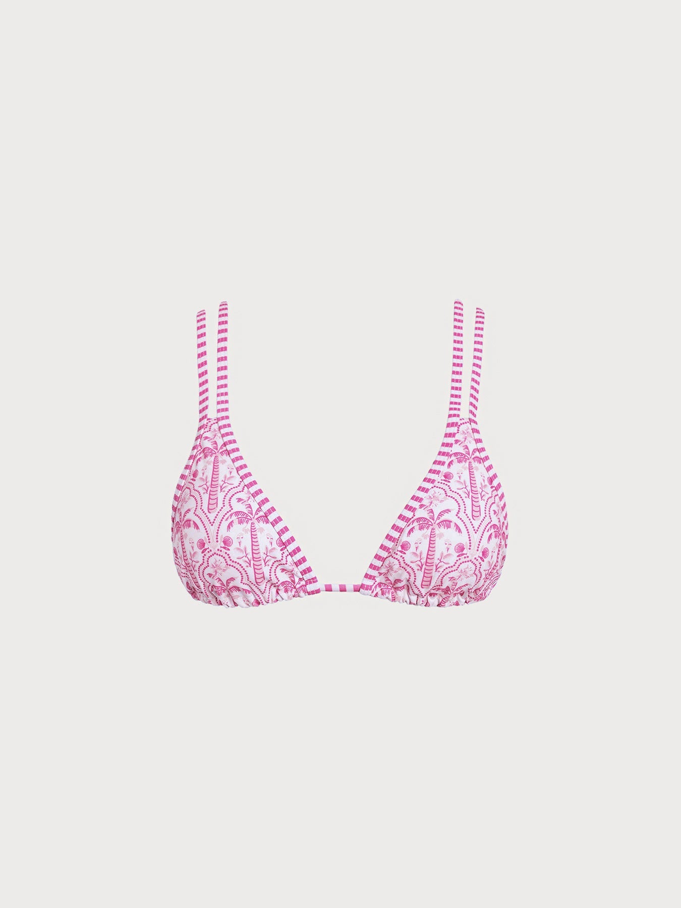 Şık Pembe Desenli Askılı Bikini Üstü - Yaz Modası
