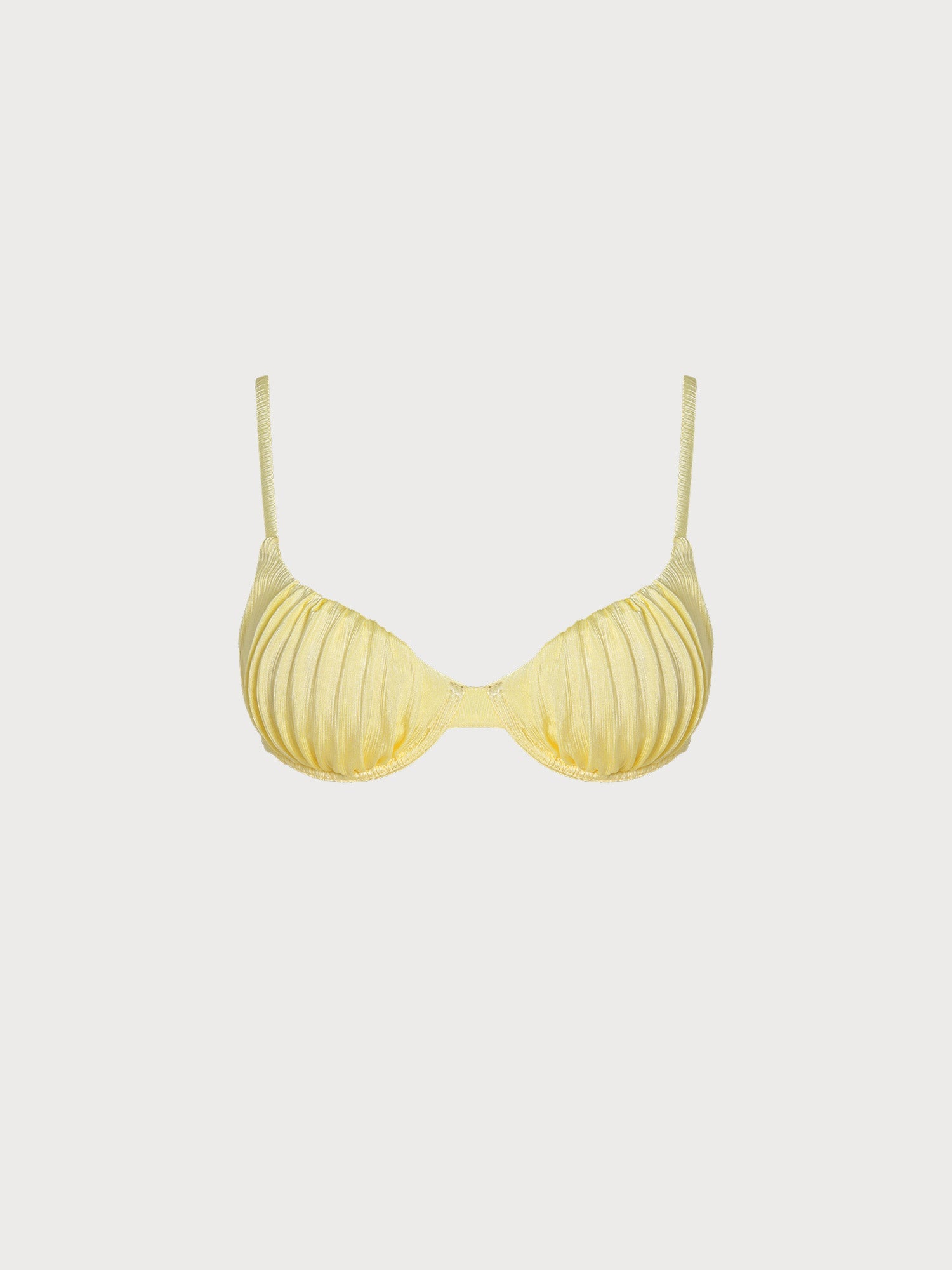 Yüksek Kalite Sarı Plise Bikini Üstü - Şık ve Rahat