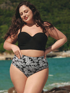 Şık Siyah Çiçekli Büyük Beden Bikini Altı - Rahat ve Modern