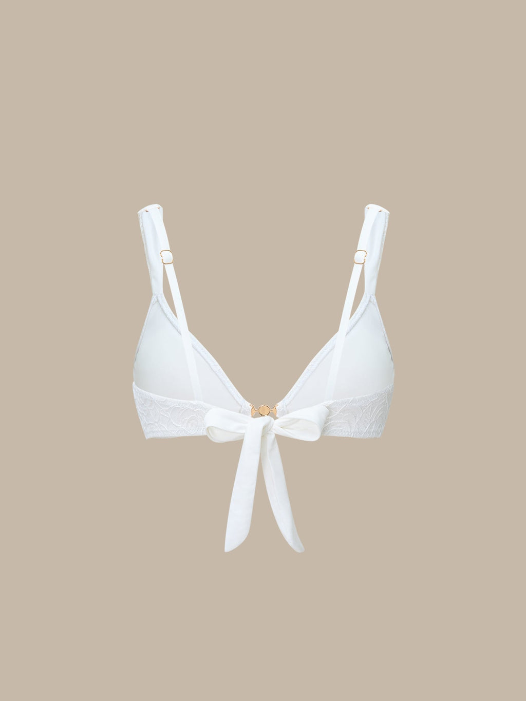 Dokulu Beyaz İnci Detaylı Şık Bikini Üstü