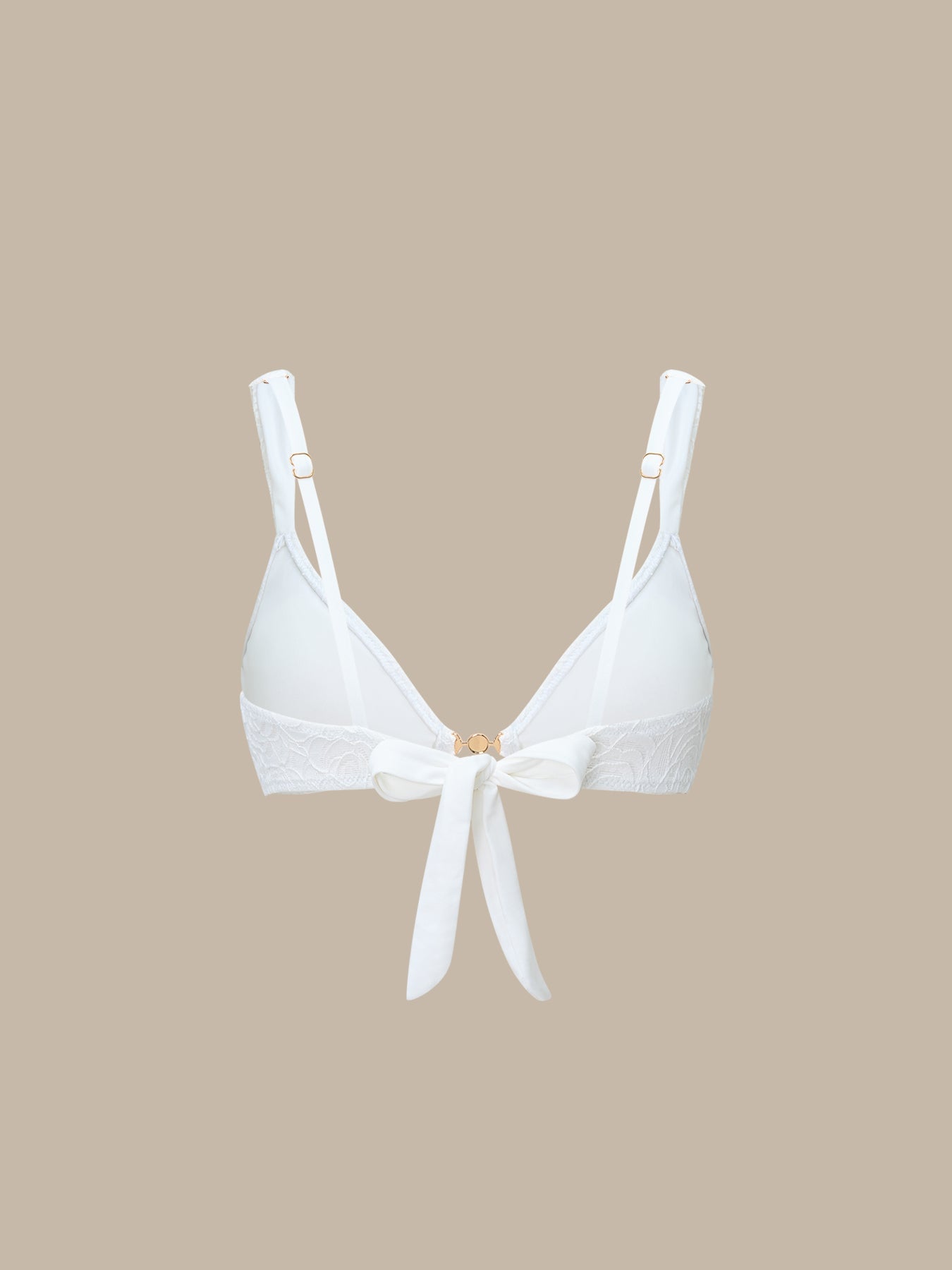 Dokulu Beyaz İnci Detaylı Şık Bikini Üstü