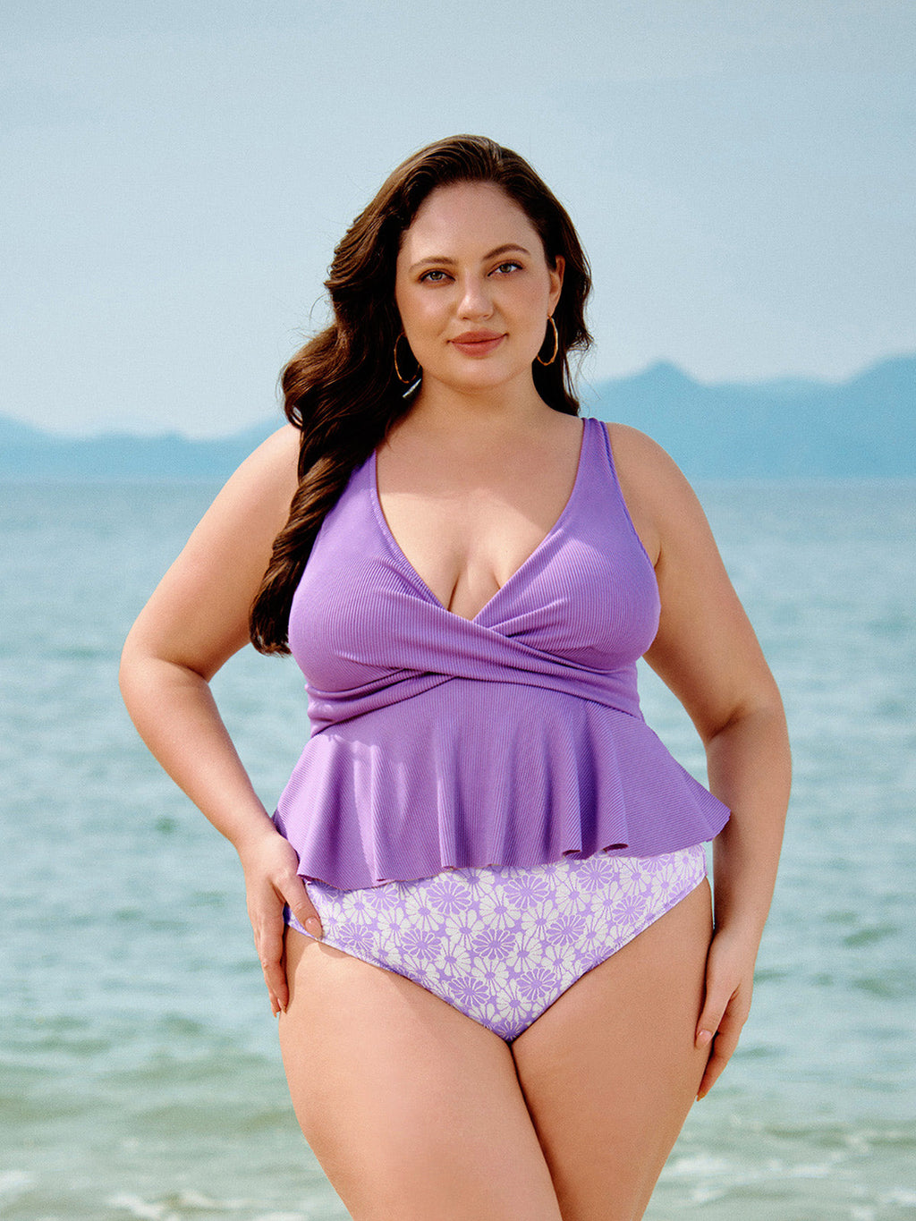 Mor Çiçekli Büyük Beden Bikini Altı - Şık ve Rahat