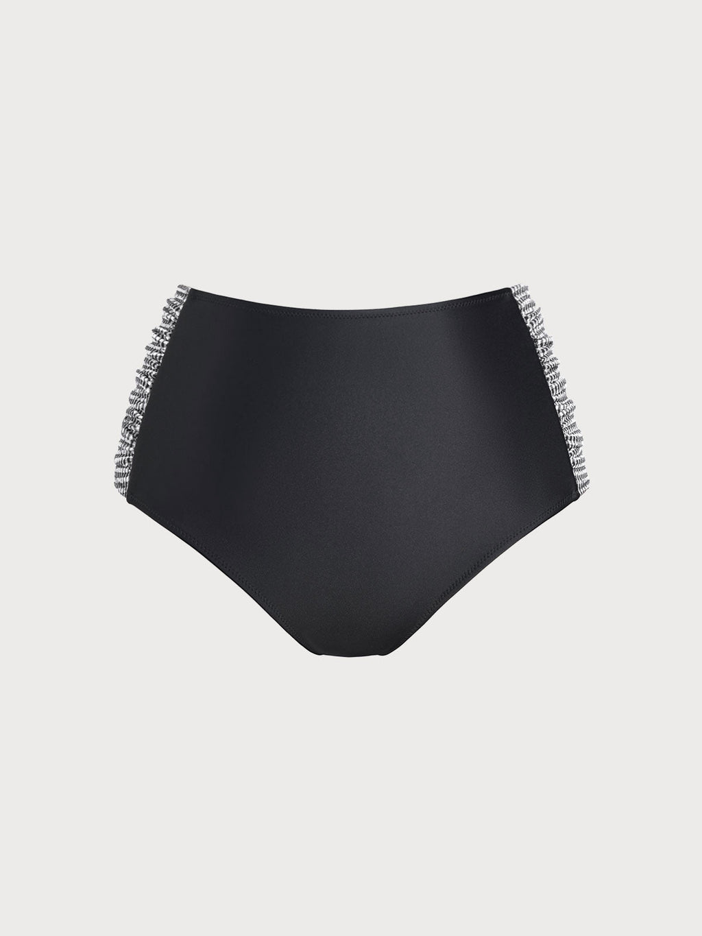 Yüksek Bel Siyah-Beyaz Kontrast Plus Beden Bikini Altı