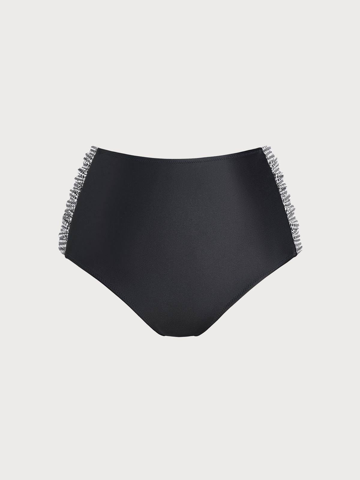 Yüksek Bel Siyah-Beyaz Kontrast Plus Beden Bikini Altı