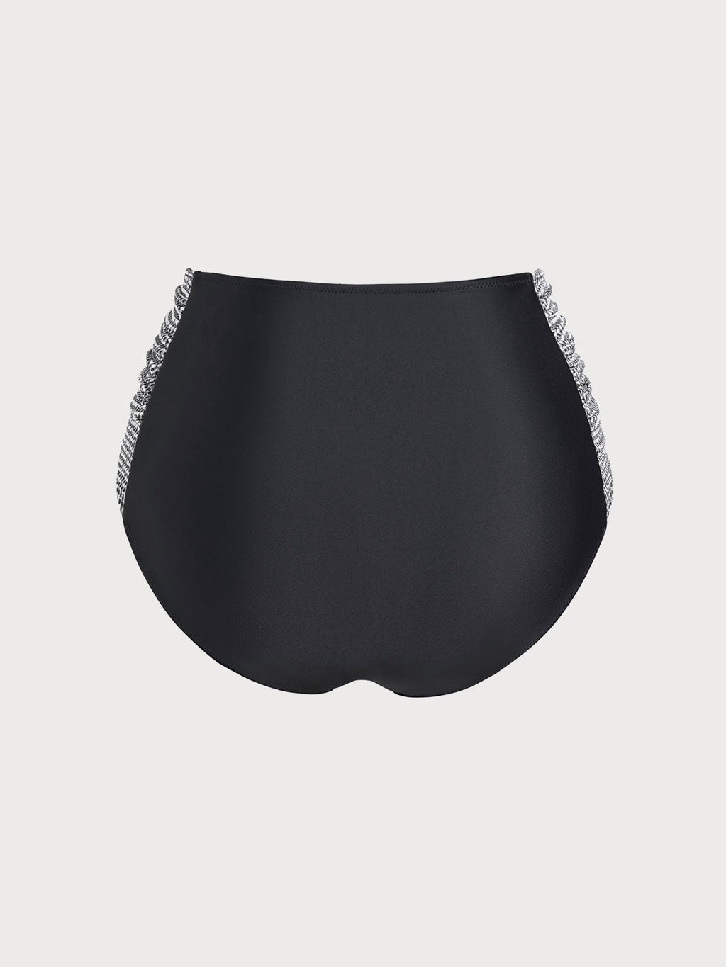 Yüksek Bel Siyah-Beyaz Kontrast Plus Beden Bikini Altı