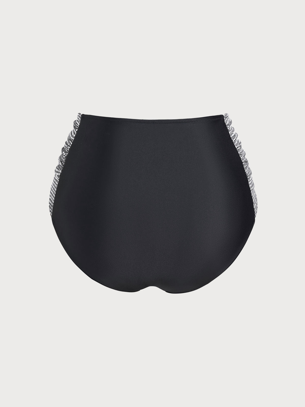 Yüksek Bel Siyah-Beyaz Kontrast Plus Beden Bikini Altı