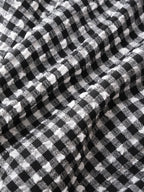 Kadın Büyük Beden Siyah Gingham Fiyonk Bikini Üstü