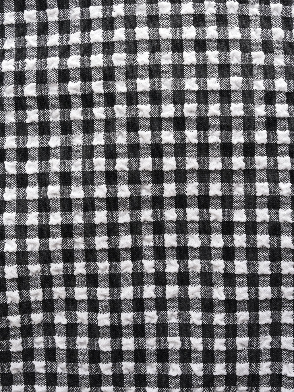 Kadın Büyük Beden Siyah Gingham Fiyonk Bikini Üstü