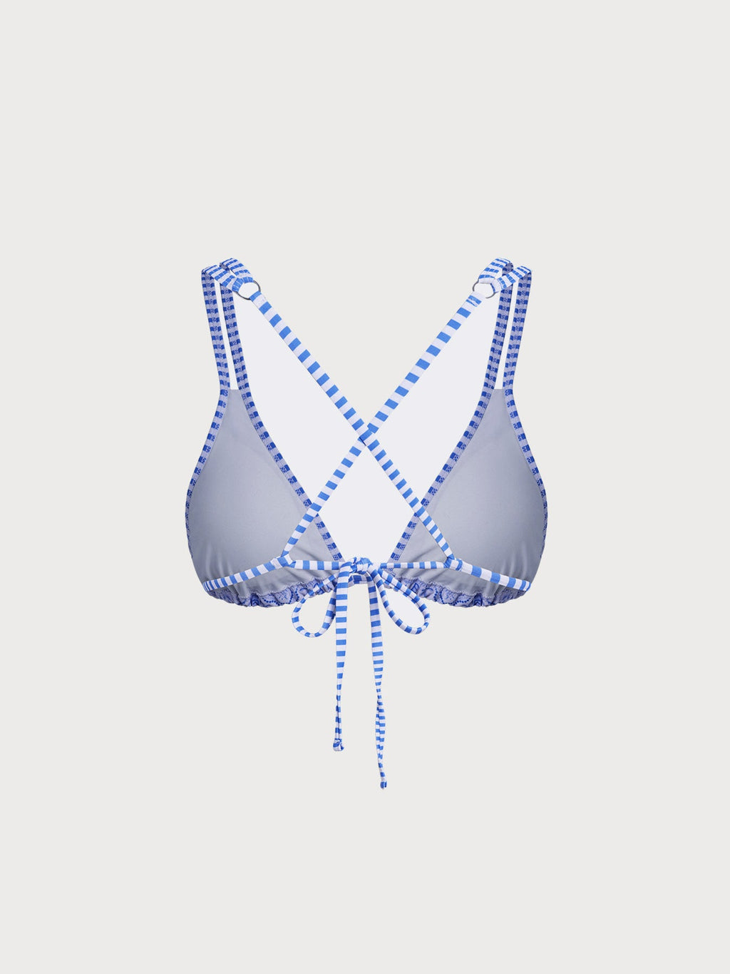 Şık Mavi Desenli Askılı Bikini Üstü - Yaz Modası