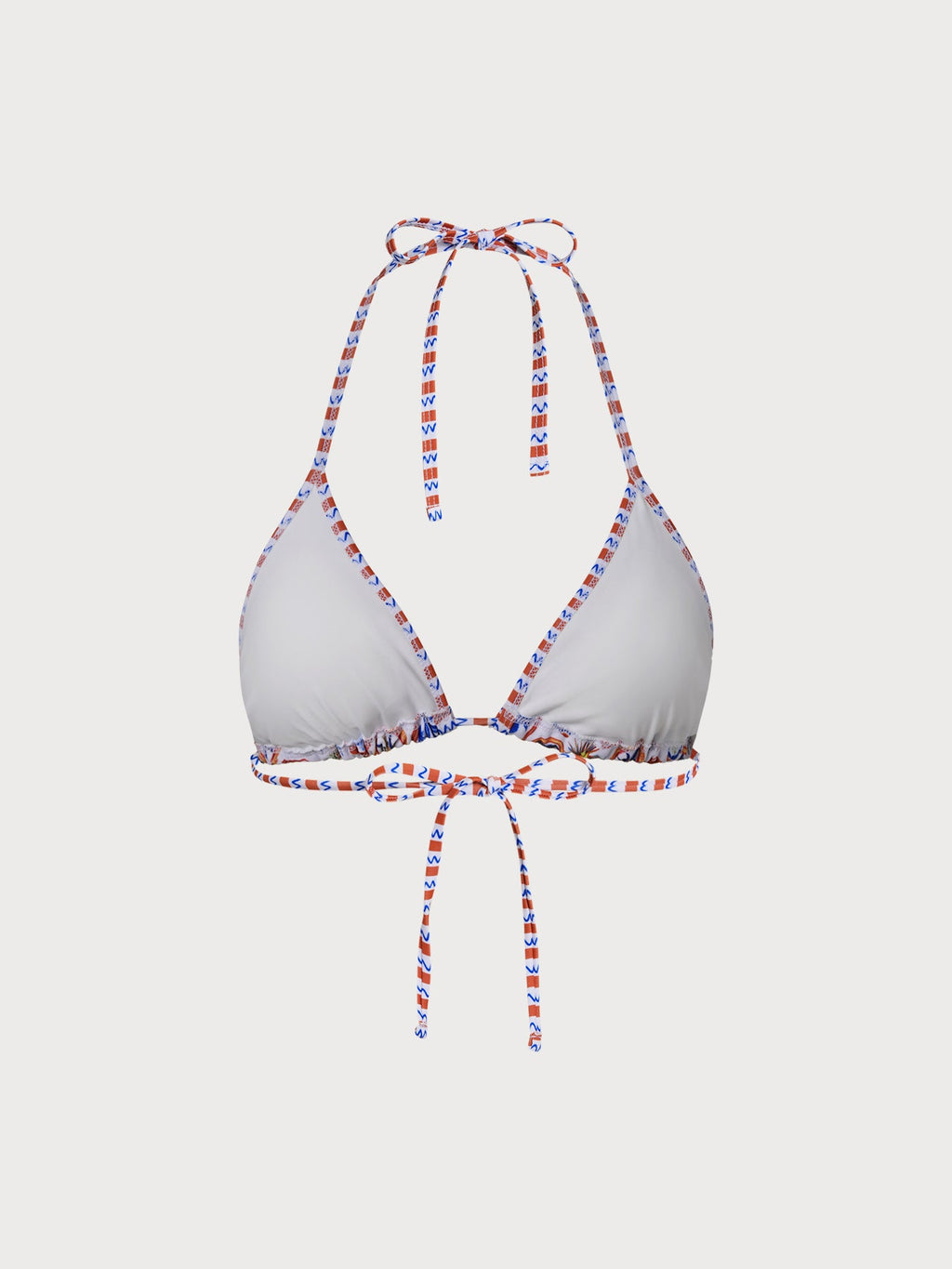 Okyanus Desenli Şık Halter Bikini Üstü