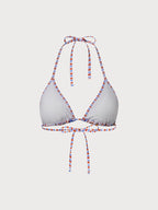 Okyanus Desenli Şık Halter Bikini Üstü