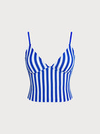 Şık Lacivert Peluş Tankini Üst - Rahat ve Moda