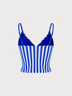 Şık Lacivert Peluş Tankini Üst - Rahat ve Moda