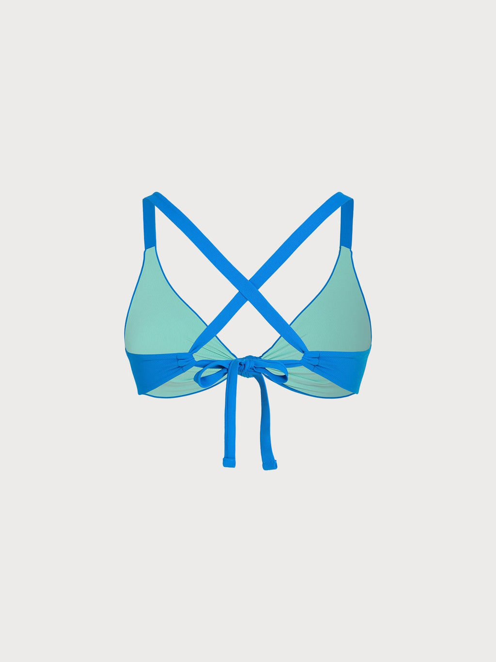Mavi Ters Çevirilebilir Büyük Beden Bikini Üstü