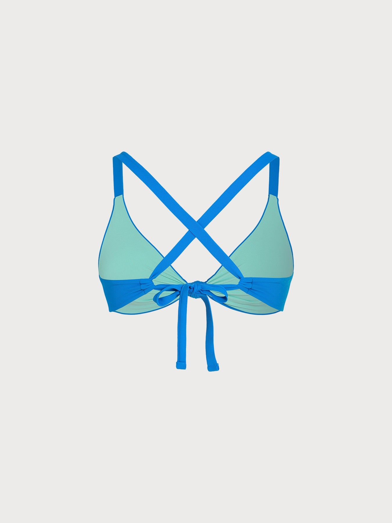 Mavi Ters Çevirilebilir Büyük Beden Bikini Üstü