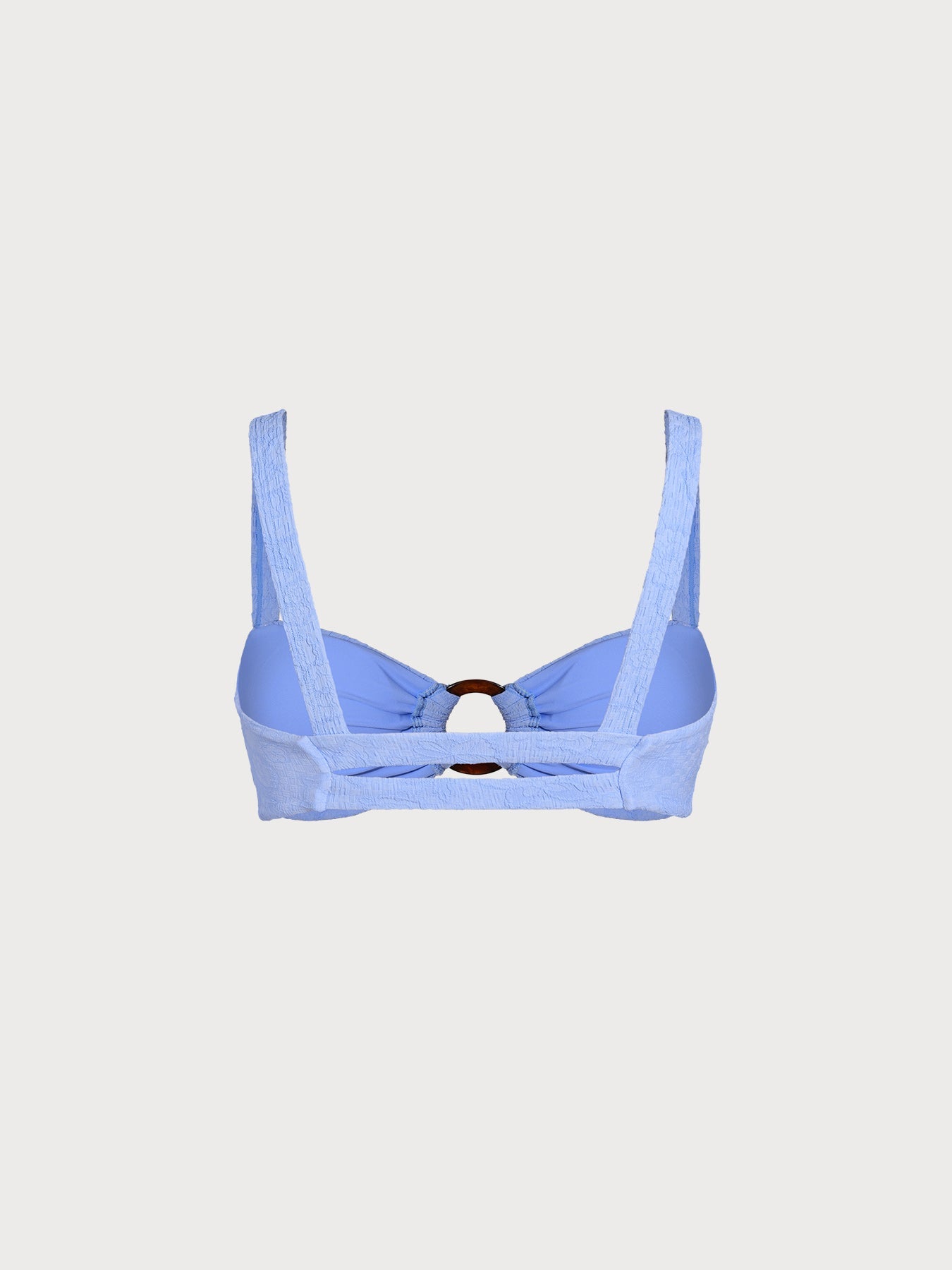 Dokulu Açık Mavi O-Halka Bikini Üstü - Şık ve Rahat