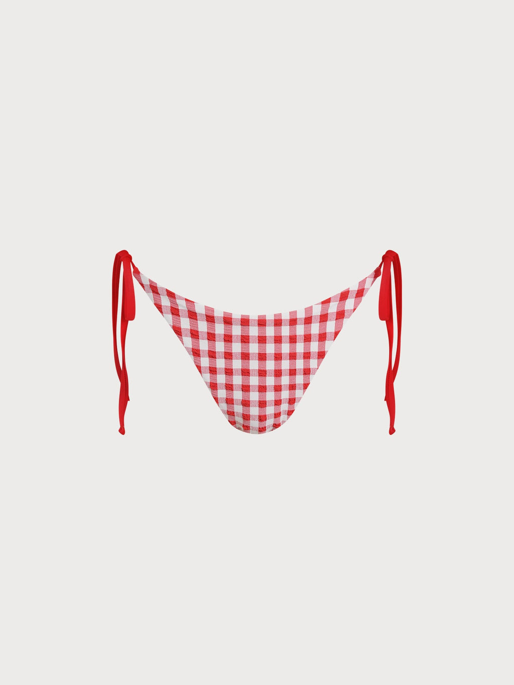 Şık Kırmızı Gingham Bikini Altı - Yüksek Bel ve Rahat