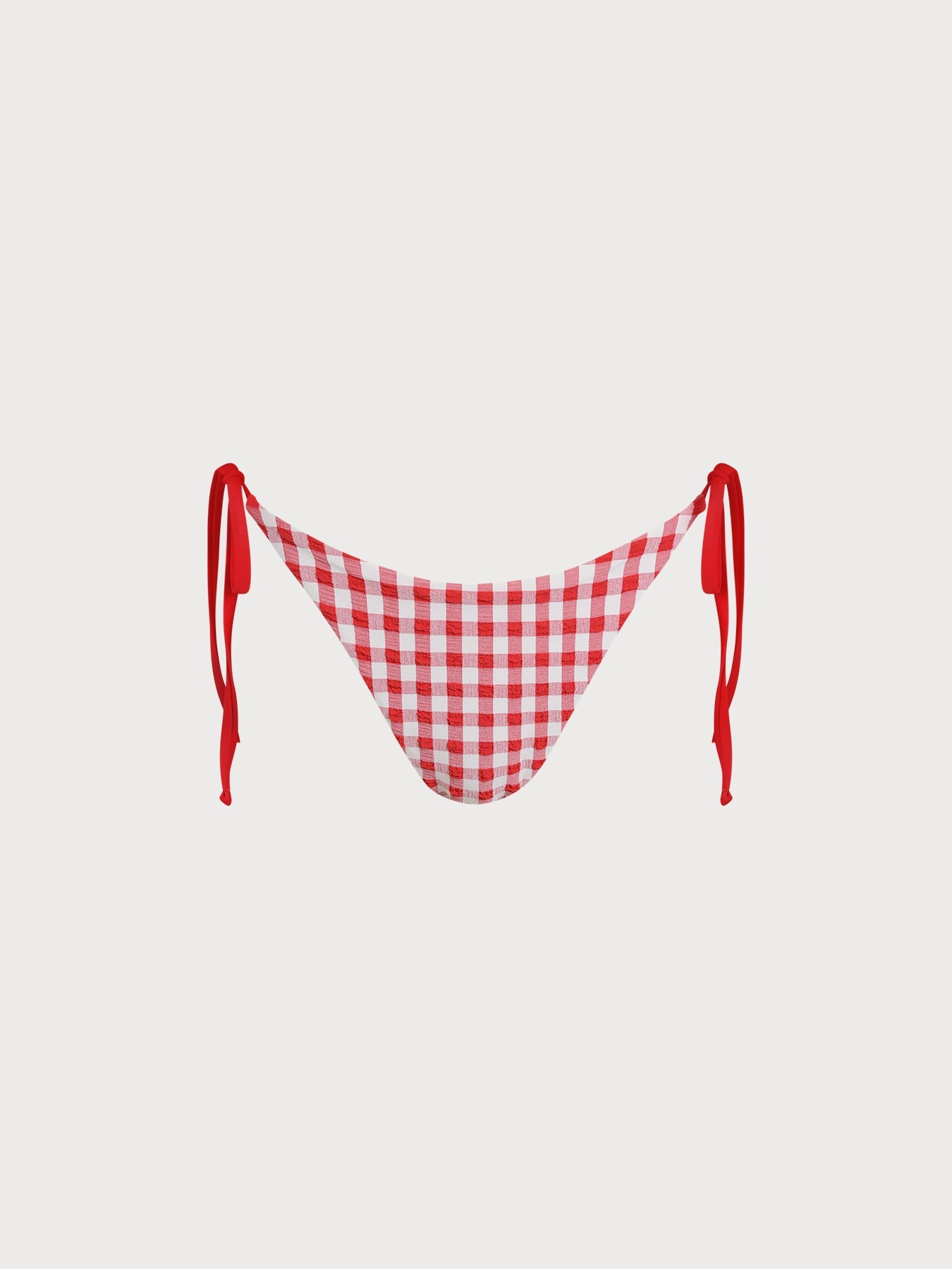 Şık Kırmızı Gingham Bikini Altı - Yüksek Bel ve Rahat