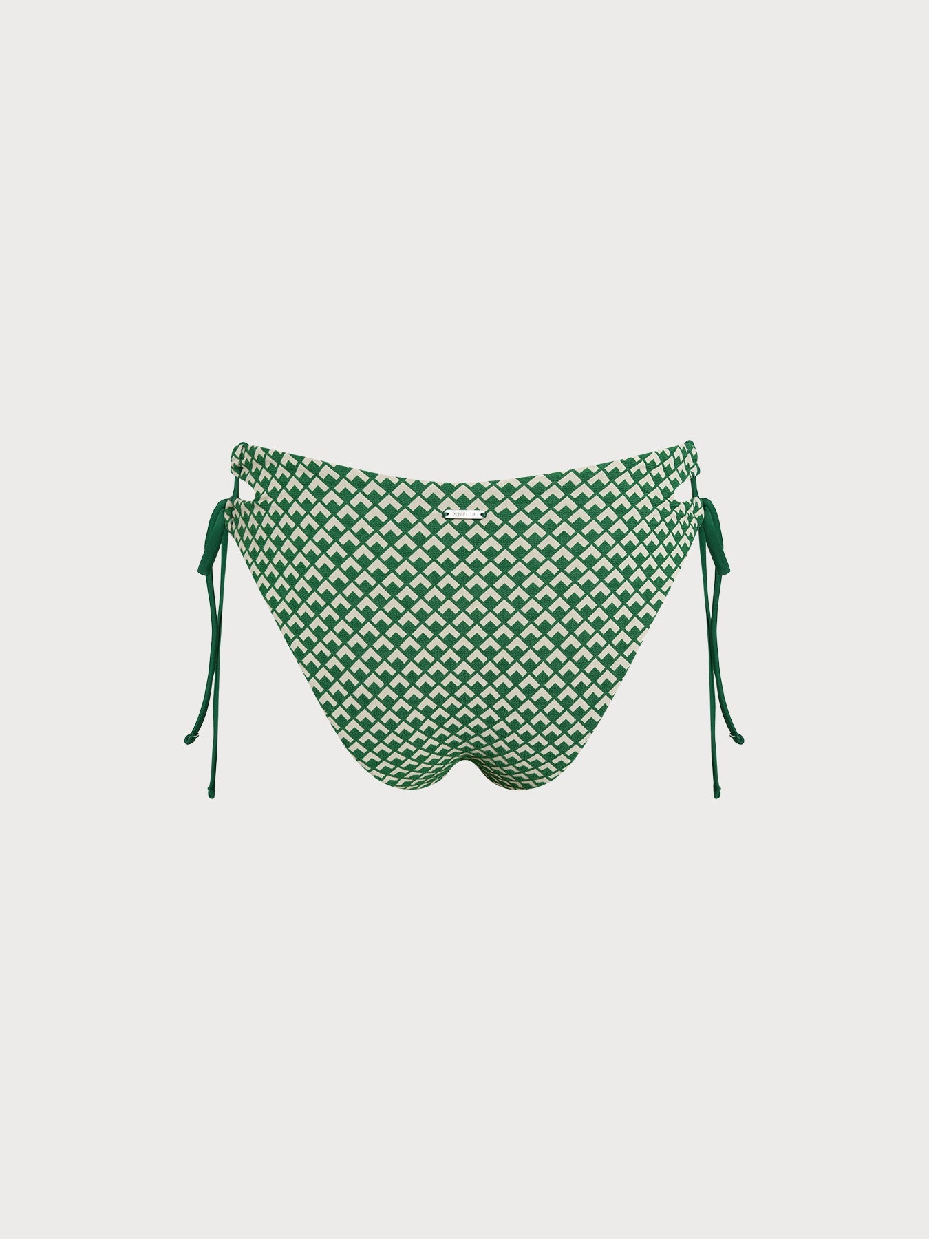 Yeşil Geometrik Desenli Bağcıklı Bikini Altı - Şık ve Rahat