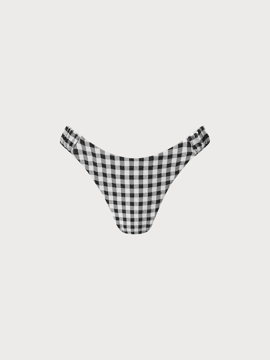 Şık Siyah Gingham Kırışık Bikini Altı - Yaz Modası