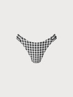 Şık Siyah Gingham Kırışık Bikini Altı - Yaz Modası