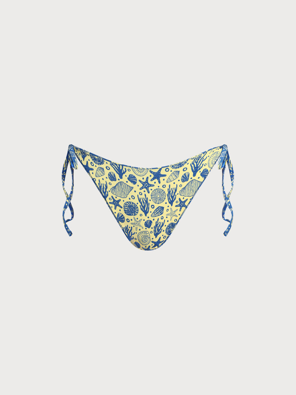Çiçek Desenli Mavi Ters Çevirilebilir Bikini Altı