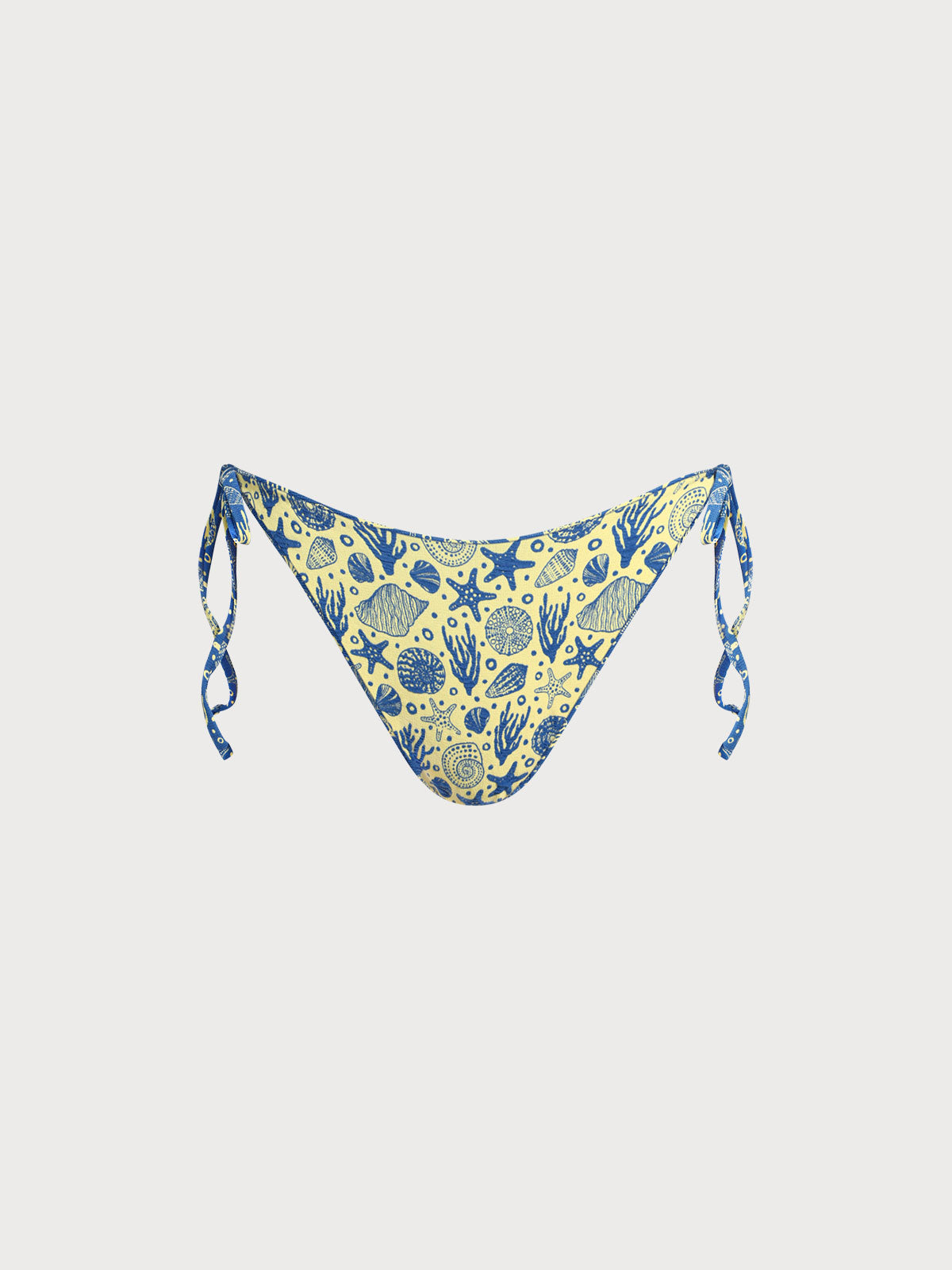 Çiçek Desenli Mavi Ters Çevirilebilir Bikini Altı