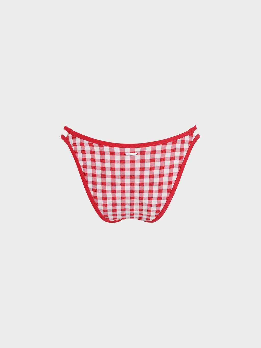 Şık Kırmızı Kare Desenli Bikini Altı - Yaz Modası