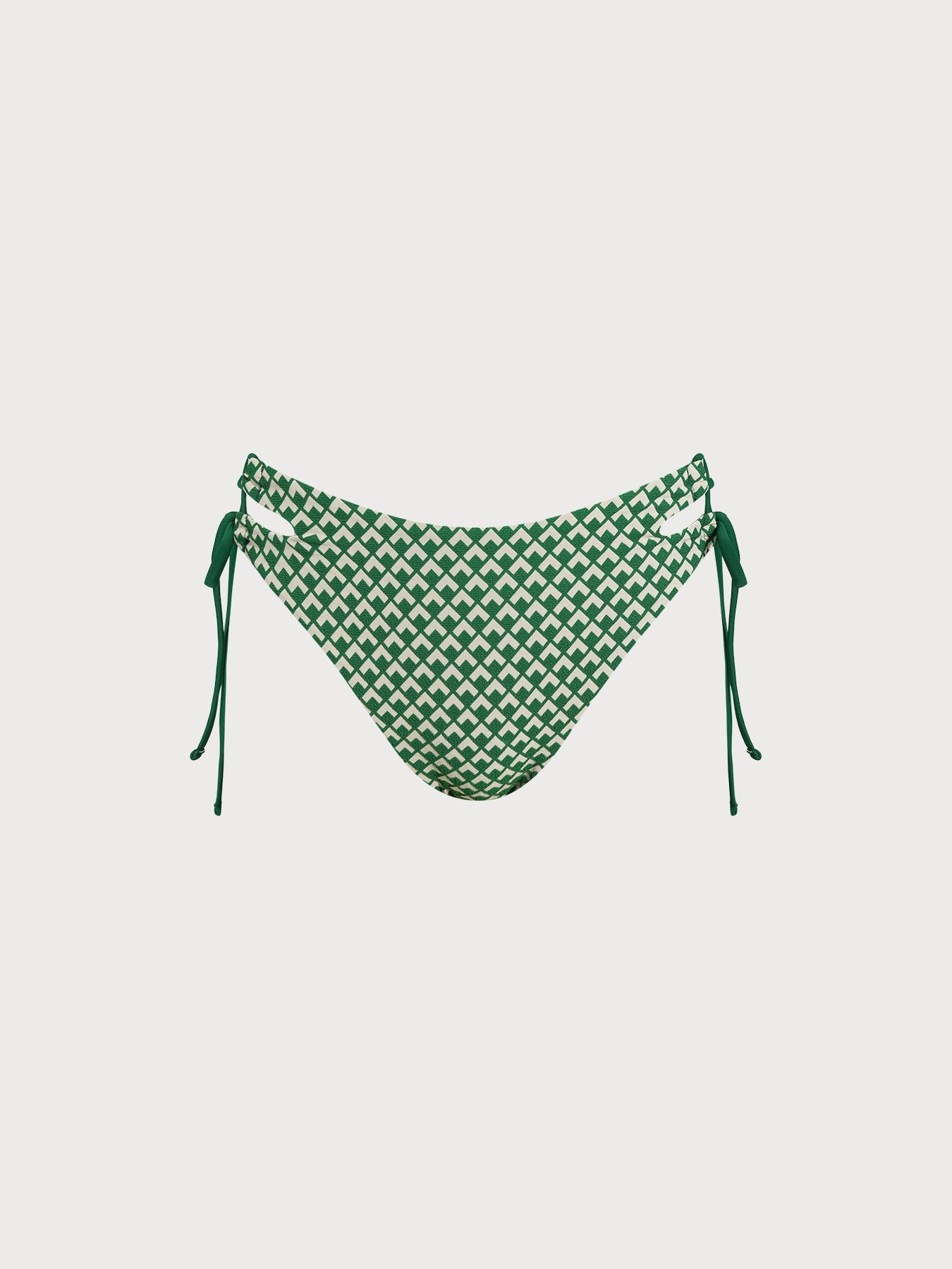 Yeşil Geometrik Desenli Bağcıklı Bikini Altı - Şık ve Rahat