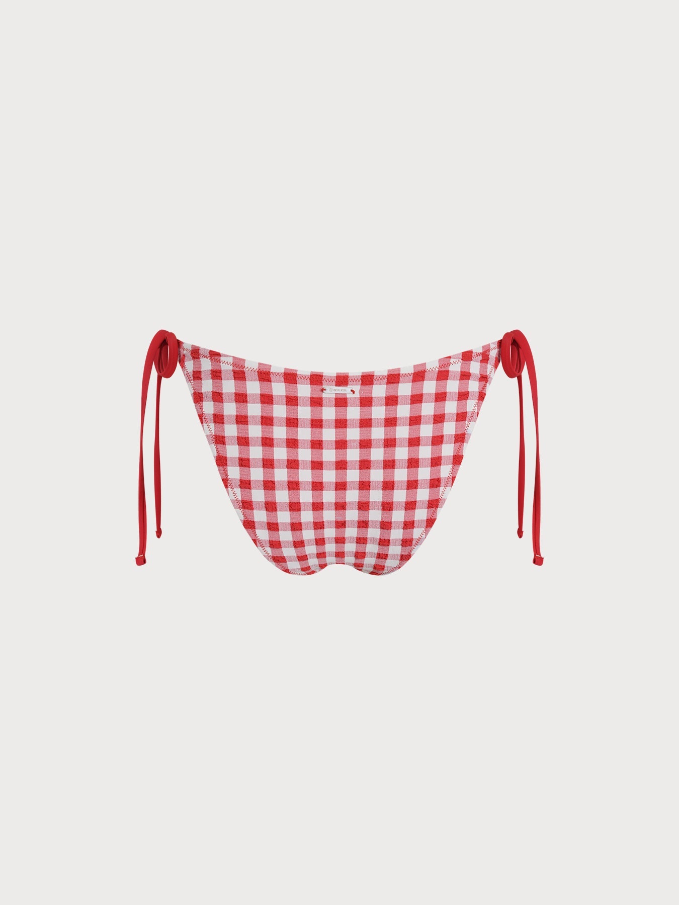 Şık Kırmızı Gingham Bikini Altı - Yüksek Bel ve Rahat