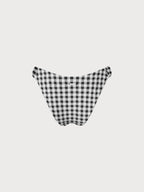Şık Siyah Gingham Kırışık Bikini Altı - Yaz Modası