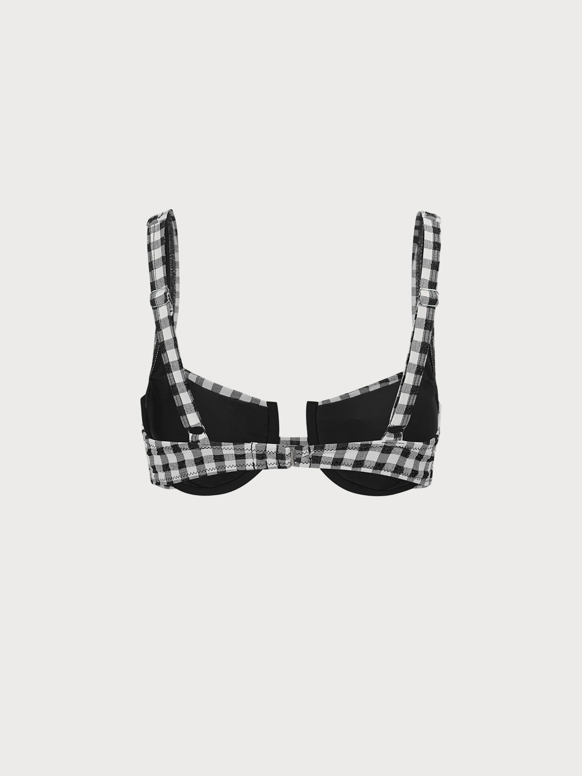 Siyah Gingham Desteksiz Bikini Üstü - Şık ve Rahat Yaz Modası