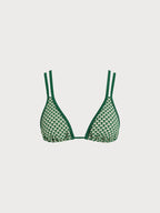 Yeşil Geometrik Desenli Premium Bikini Üstü