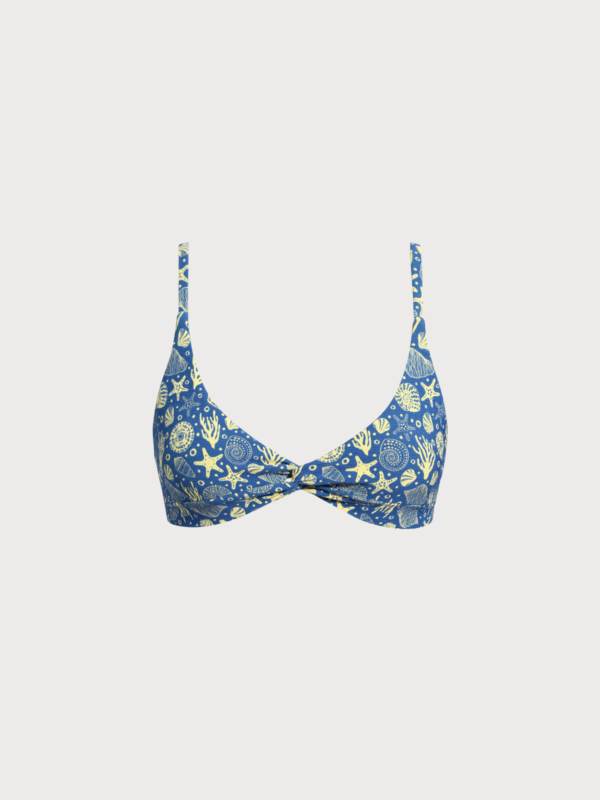 Mavi Ters Çevirilebilir Desenli Bikini Üstü