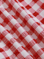 Şık Kırmızı Gingham Askılı Bikini Üstü - Yaz Modası