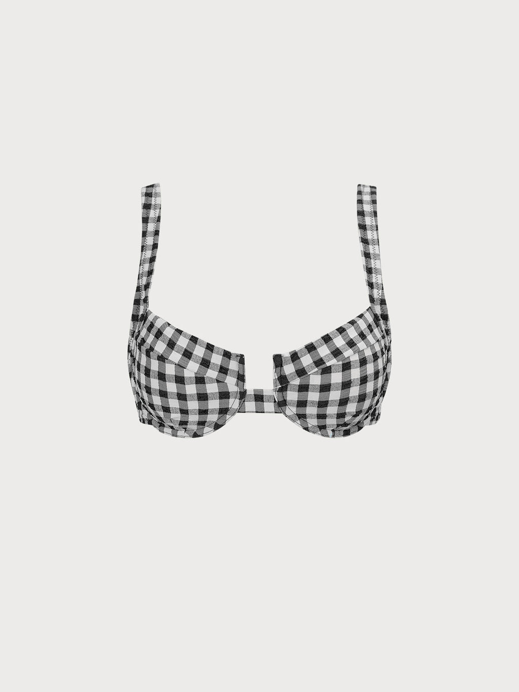 Siyah Gingham Desteksiz Bikini Üstü - Şık ve Rahat Yaz Modası