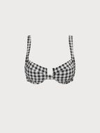 Siyah Gingham Desteksiz Bikini Üstü - Şık ve Rahat Yaz Modası