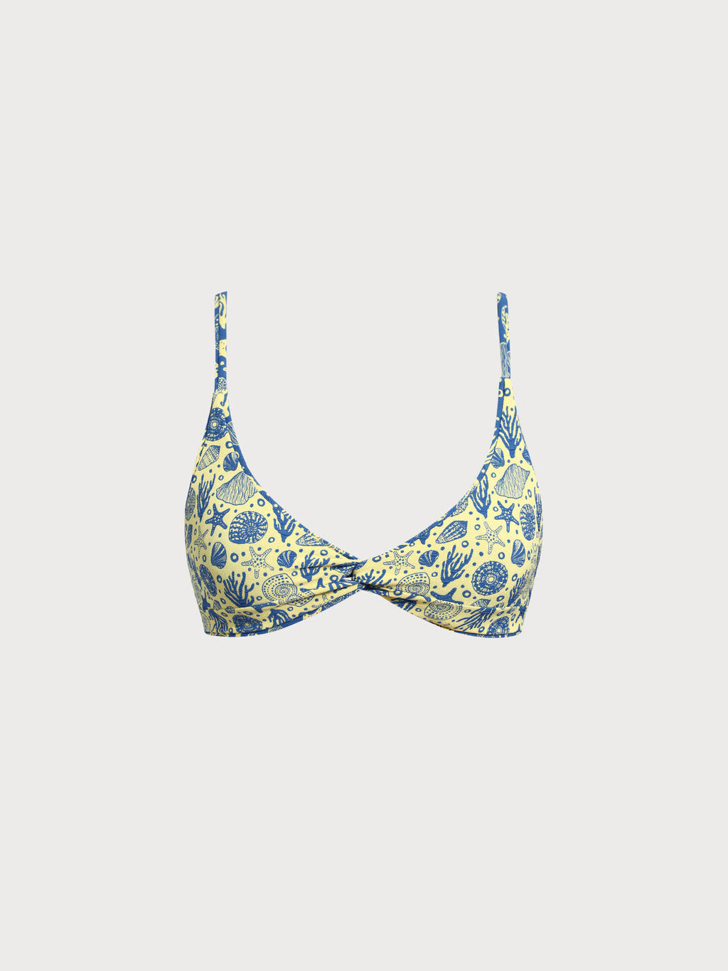 Mavi Ters Çevirilebilir Desenli Bikini Üstü