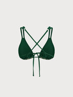 Yeşil Geometrik Desenli Premium Bikini Üstü