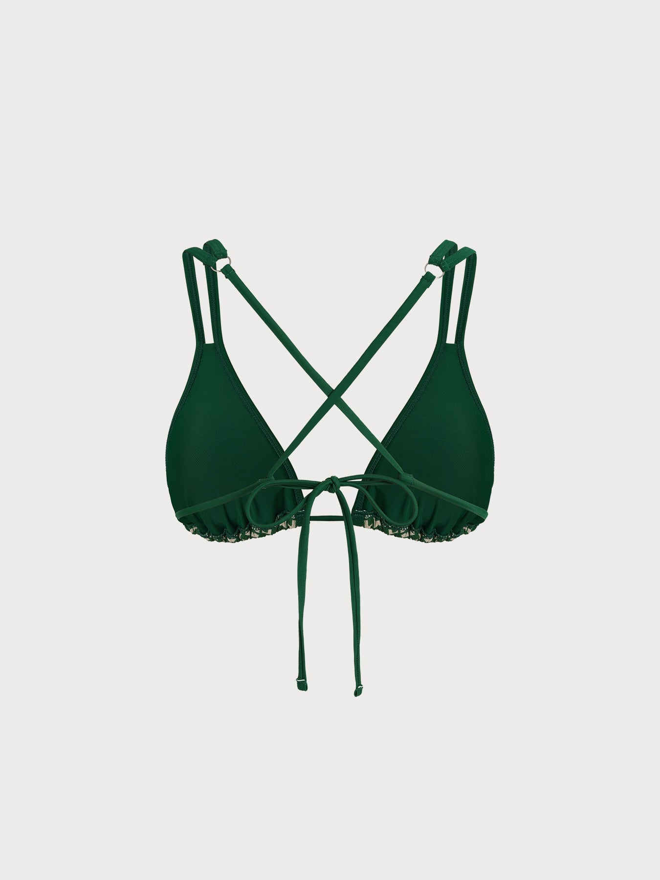 Yeşil Geometrik Desenli Premium Bikini Üstü