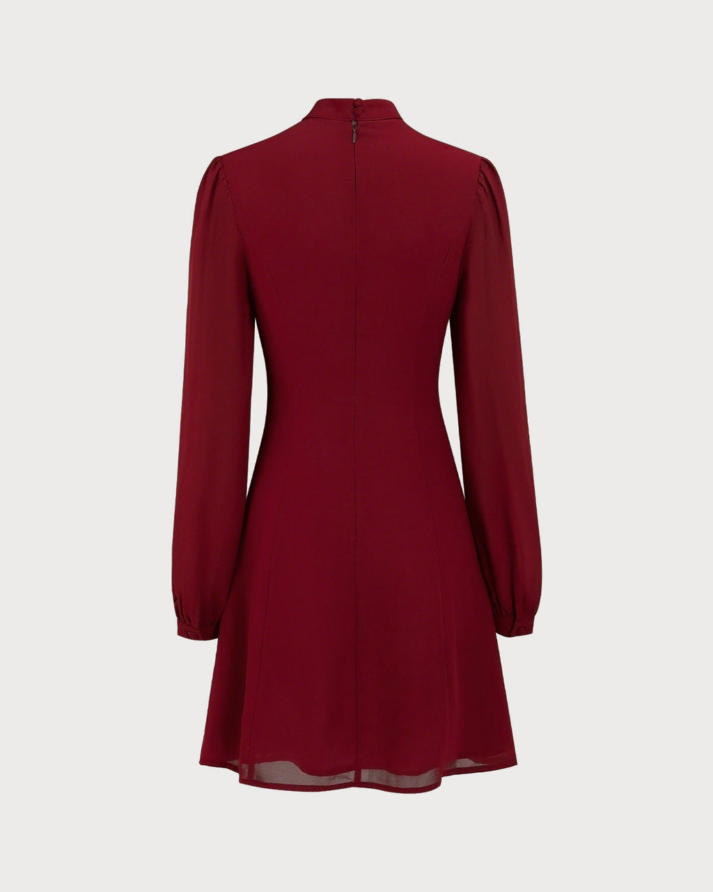 Kırmızı Mock Neck Şeffaf Mini Elbise