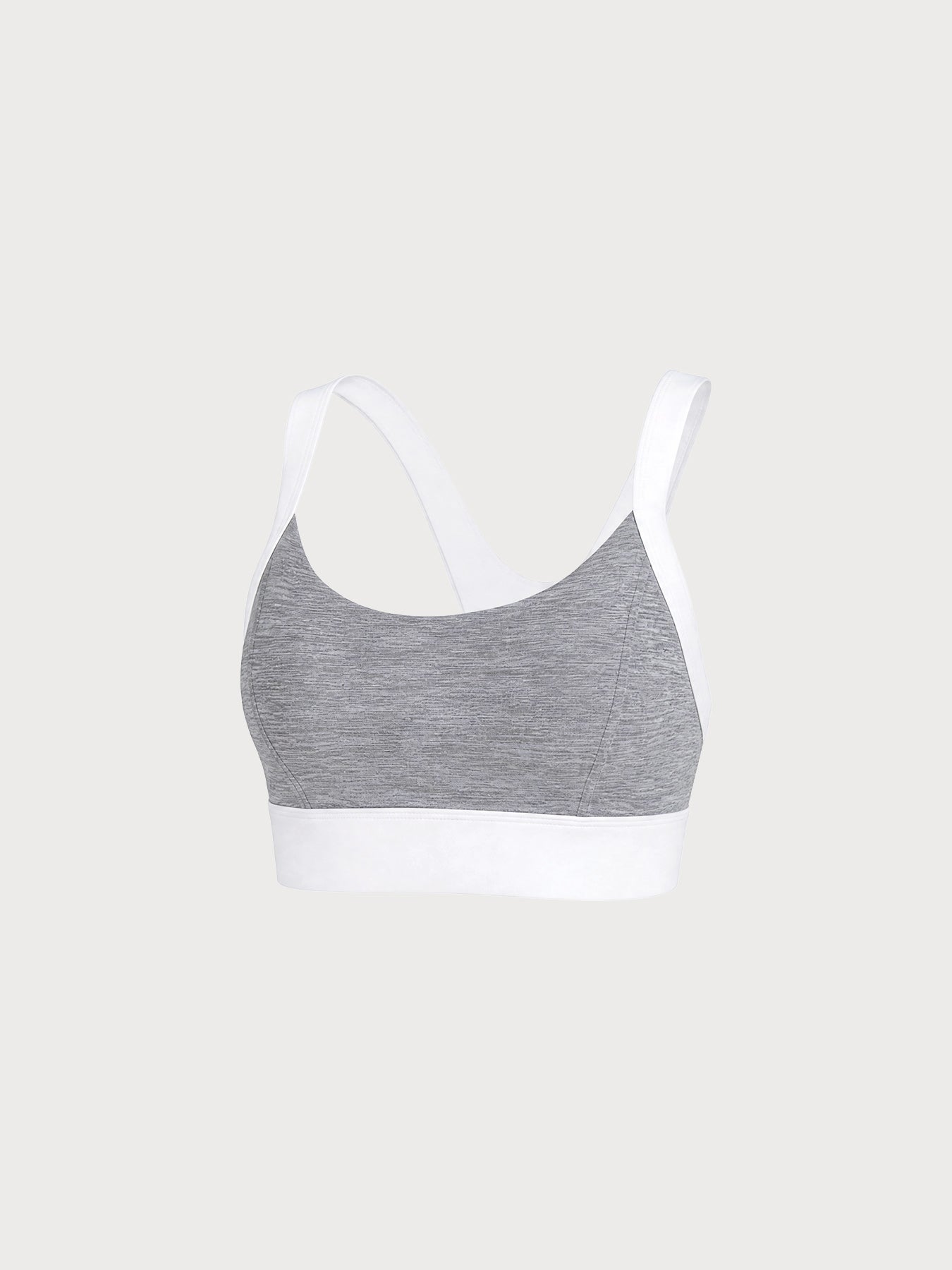 Yüksek Destekli Heather Gri Renk U Yaka Spor Sütyeni