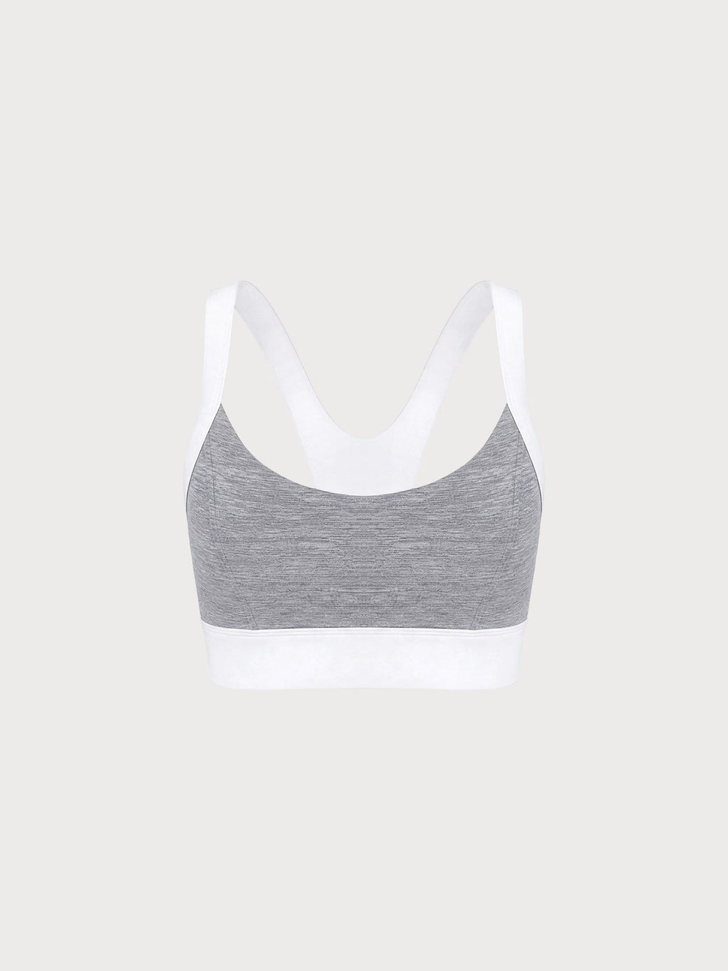 Yüksek Destekli Heather Gri Renk U Yaka Spor Sütyeni