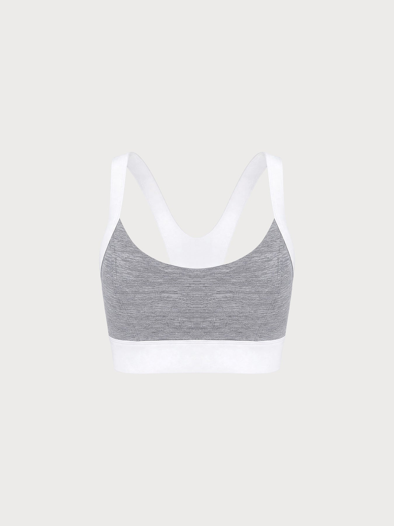 Yüksek Destekli Heather Gri Renk U Yaka Spor Sütyeni