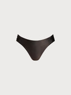 Koyu Kahverengi Doğal Kumaş Büzgülü Bikini Altı
