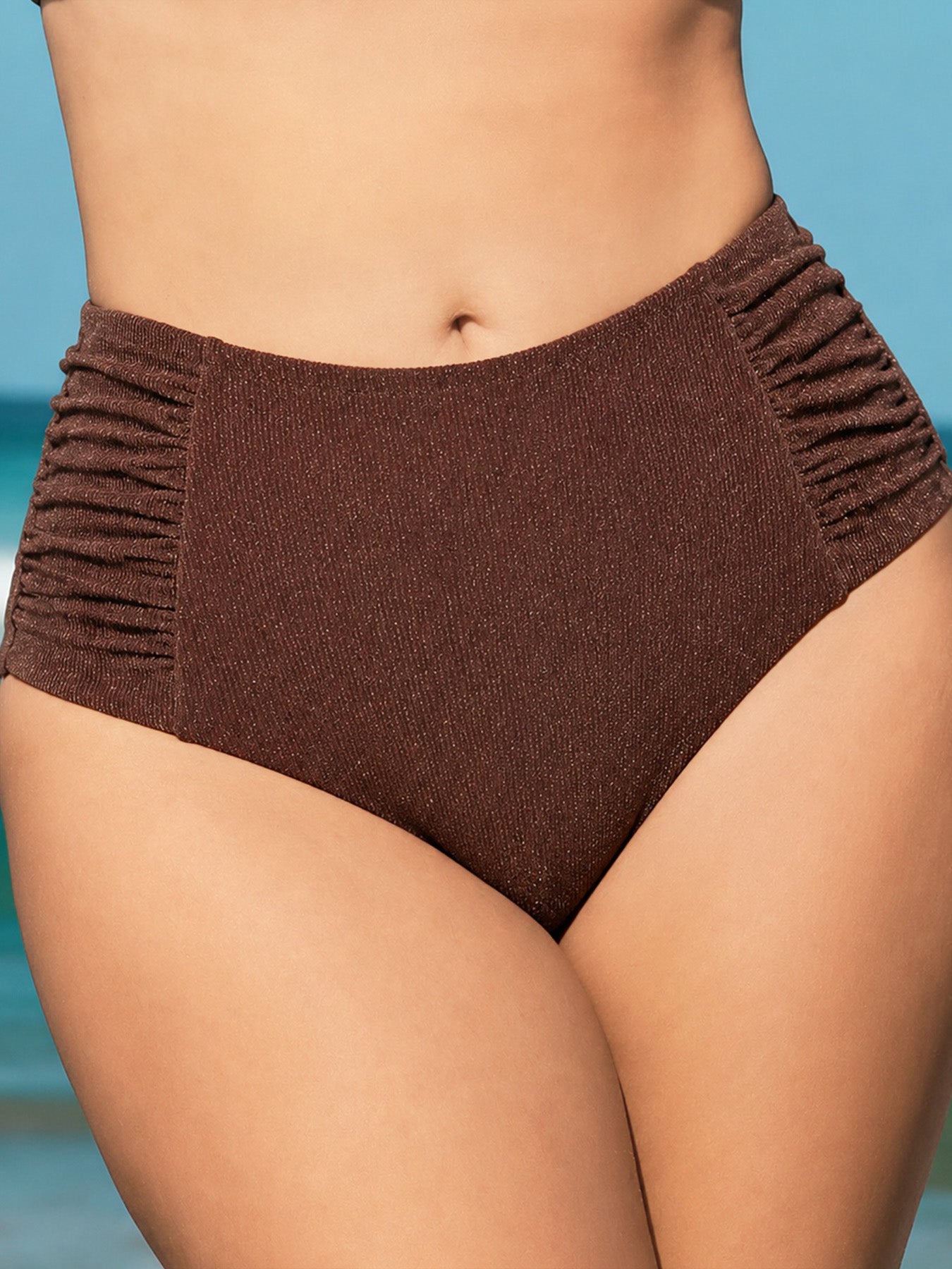Koyu Kahve Lurex Büyük Beden Bikini Altı - Şık ve Rahat