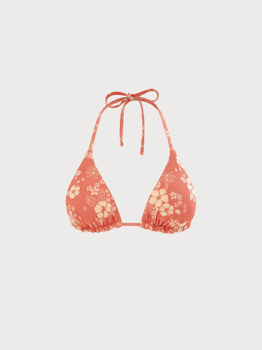 Turuncu Dokulu Halter Üçgen Bikini Üstü - Şık Yaz Modası