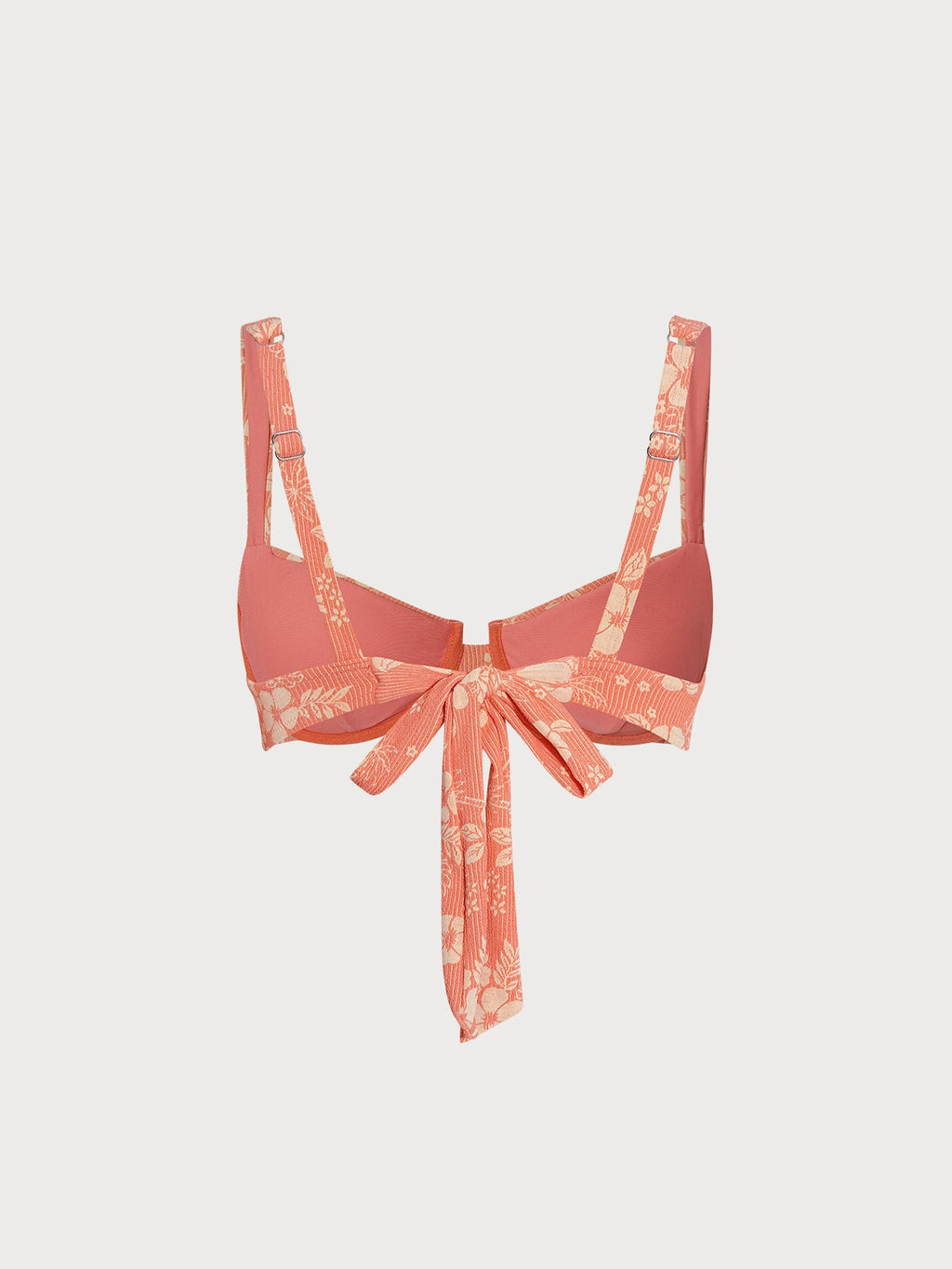 Turuncu Çiçek Desenli Destekli Bikini Üstü - Şık ve Rahat
