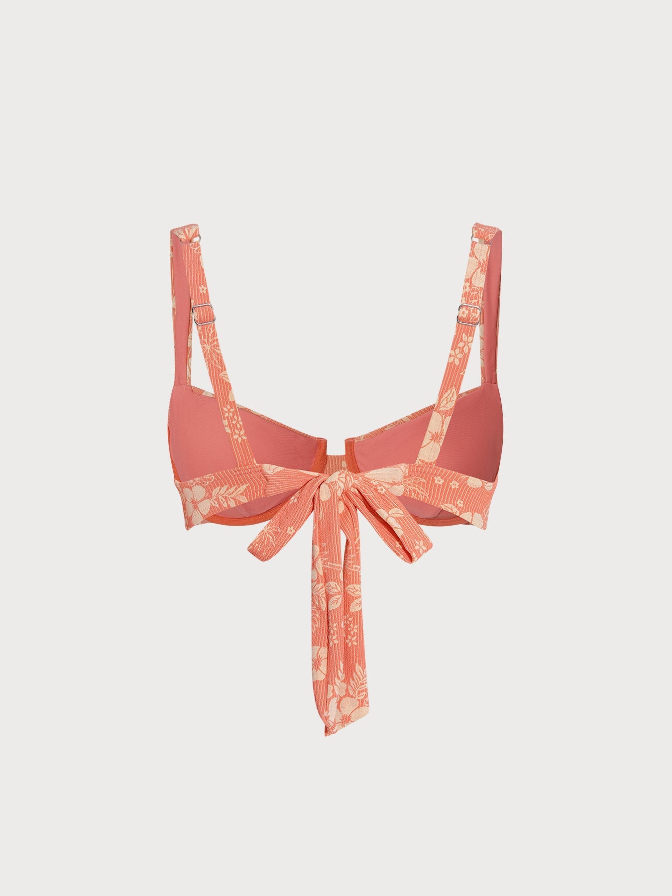 Turuncu Çiçek Desenli Destekli Bikini Üstü - Şık ve Rahat