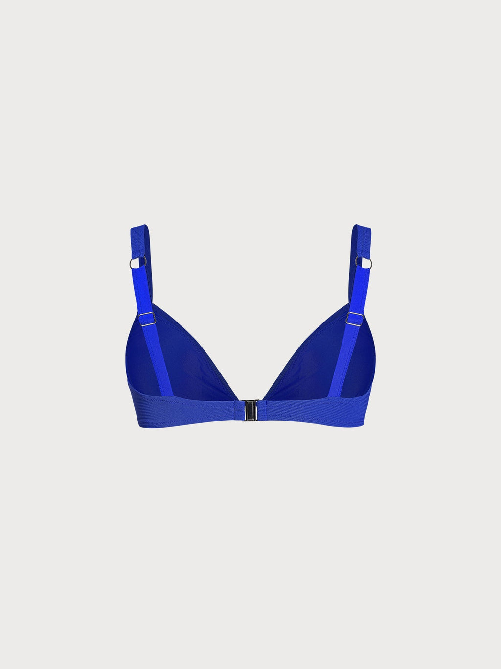 Ribanalı Mavi Büyük Beden Destekli Bikini Üstü
